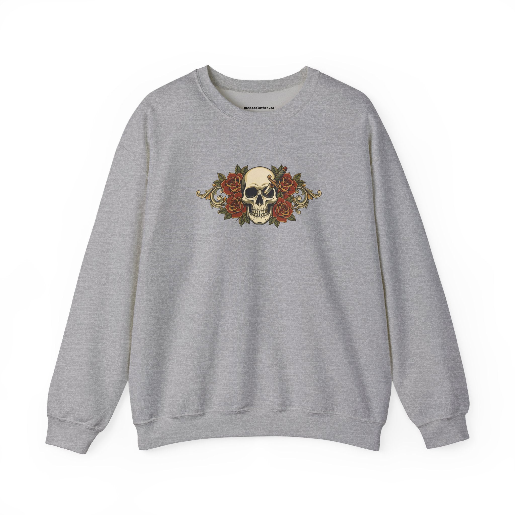 Skull and Roses - Vintage Graphic Sweatshirt - {{variant_option}} - Sweatshirt - canadaclothes.ca