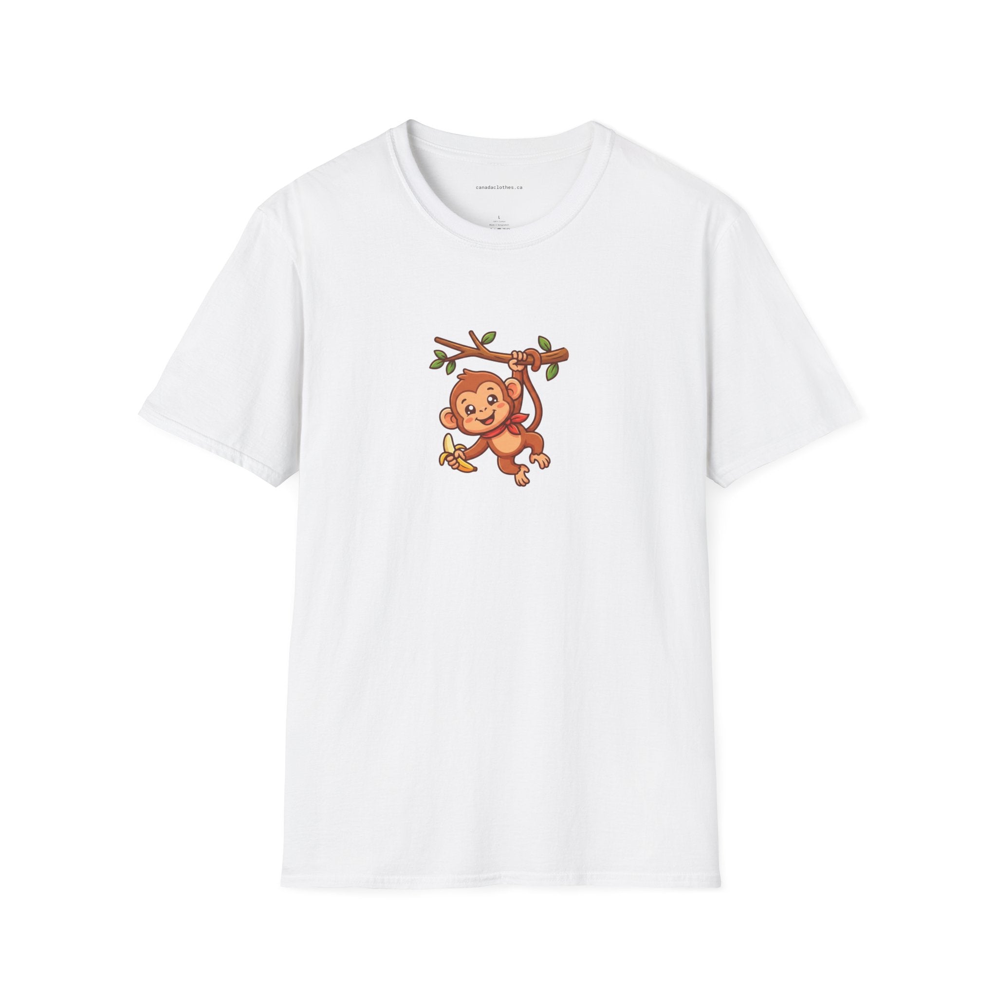 Happy Monkey - Cute Graphic T-Shirt - {{variant_option}} - T-Shirt - canadaclothes.ca