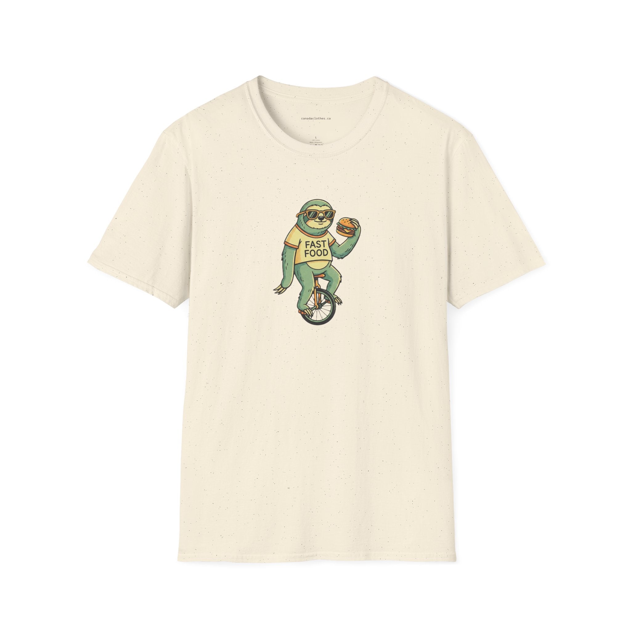 Sloth Riding Unicycle - Funny Graphic T-Shirt - {{variant_option}} - T-Shirt - canadaclothes.ca