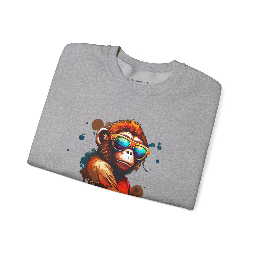 Monkey Wearing Sunglasses - Vintage Graphic Sweatshirt - {{variant_option}} - Sweatshirt - canadaclothes.ca