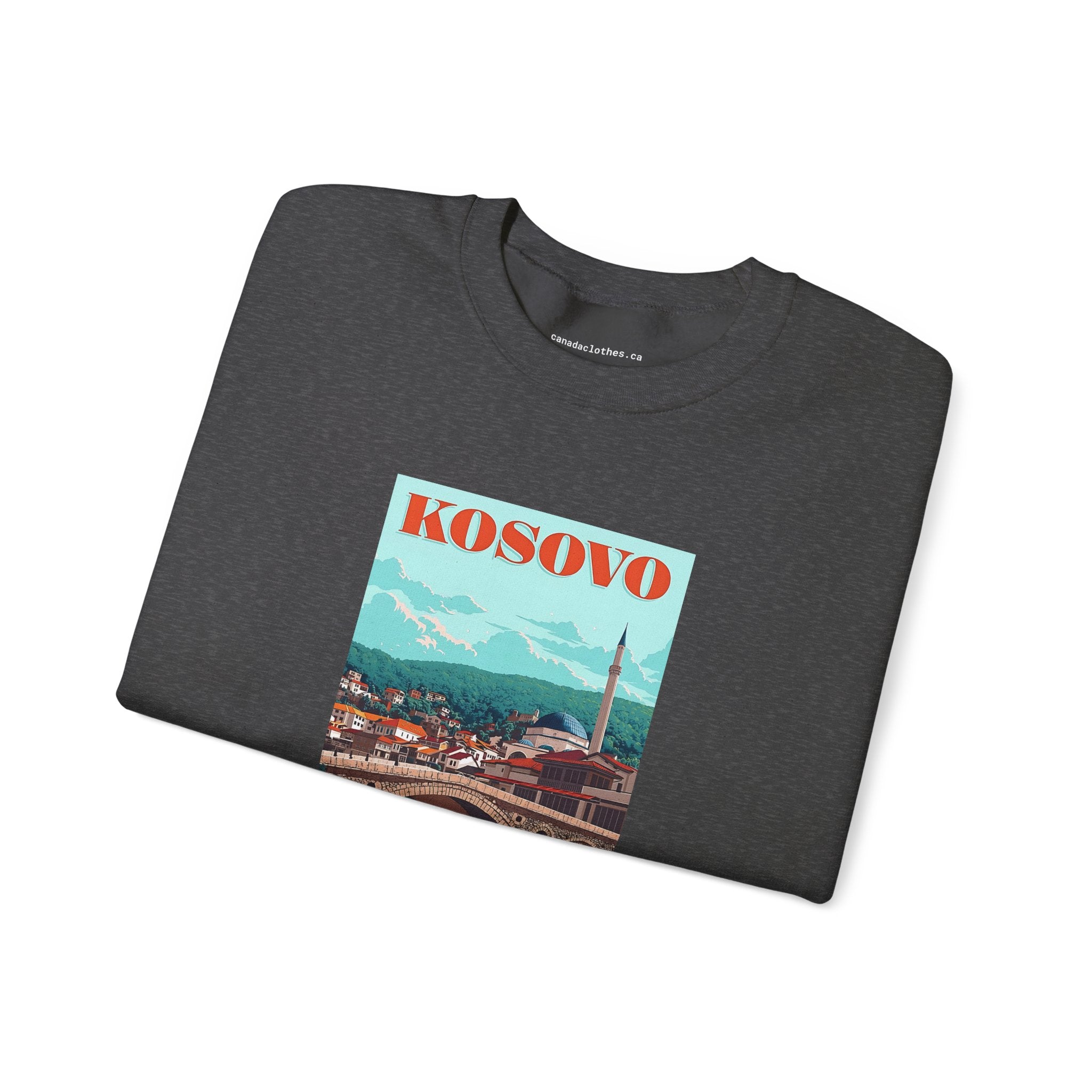 Kosovo Travel Poster - Vintage Graphic Sweater - {{variant_option}} - Sweatshirt - canadaclothes.ca