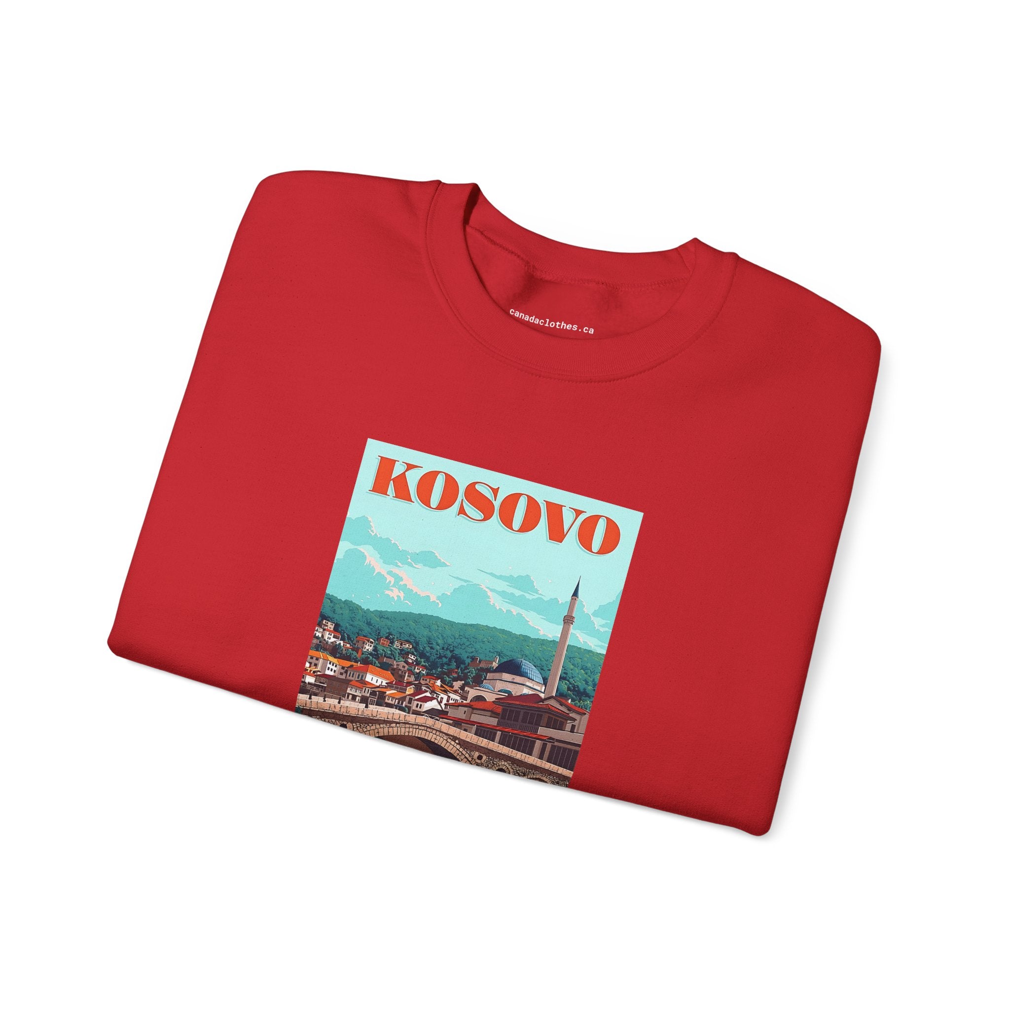 Kosovo Travel Poster - Vintage Graphic Sweater - {{variant_option}} - Sweatshirt - canadaclothes.ca