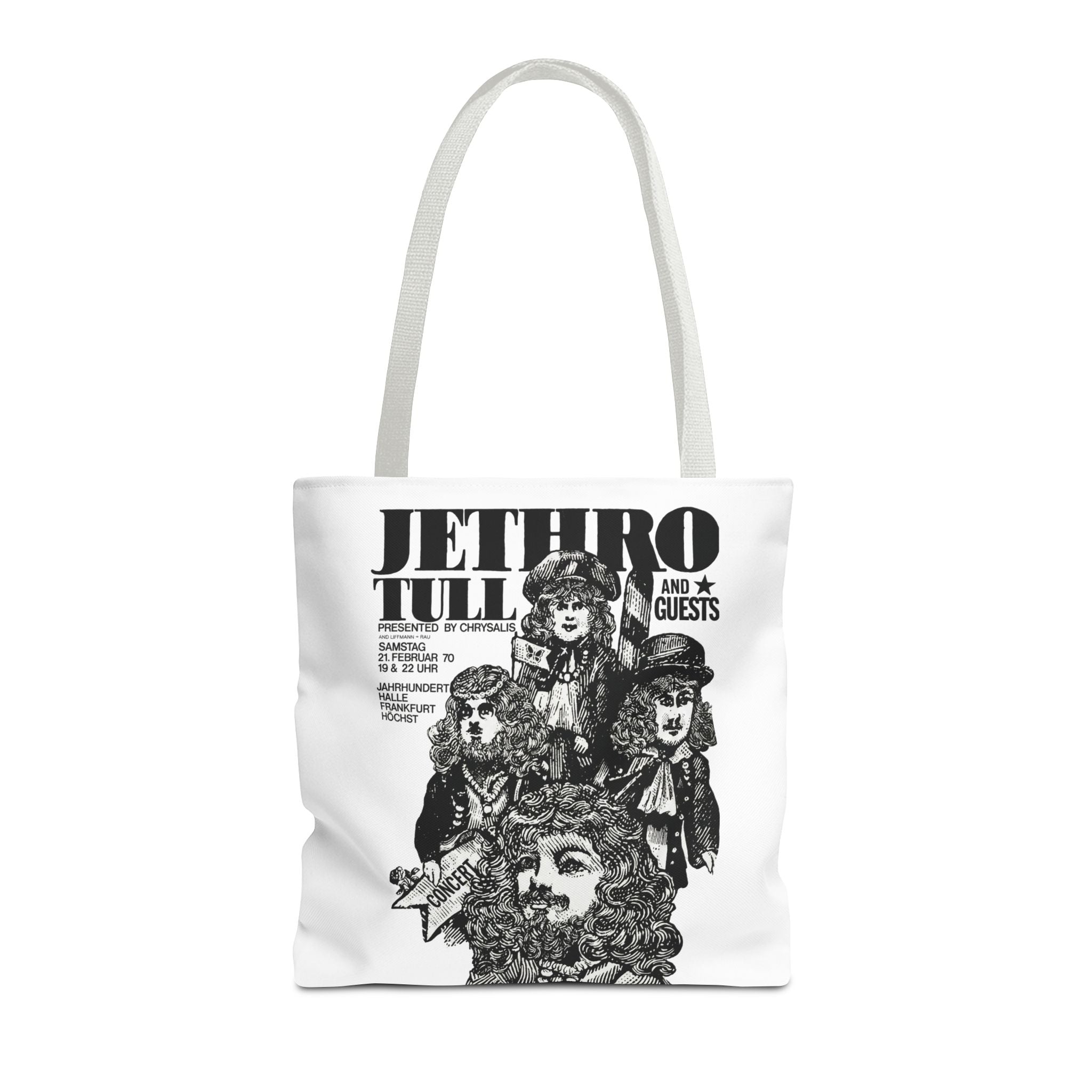 Jethro Tull - Vintage Graphic Tote Bag (White) - {{variant_option}} - Bags - canadaclothes.ca