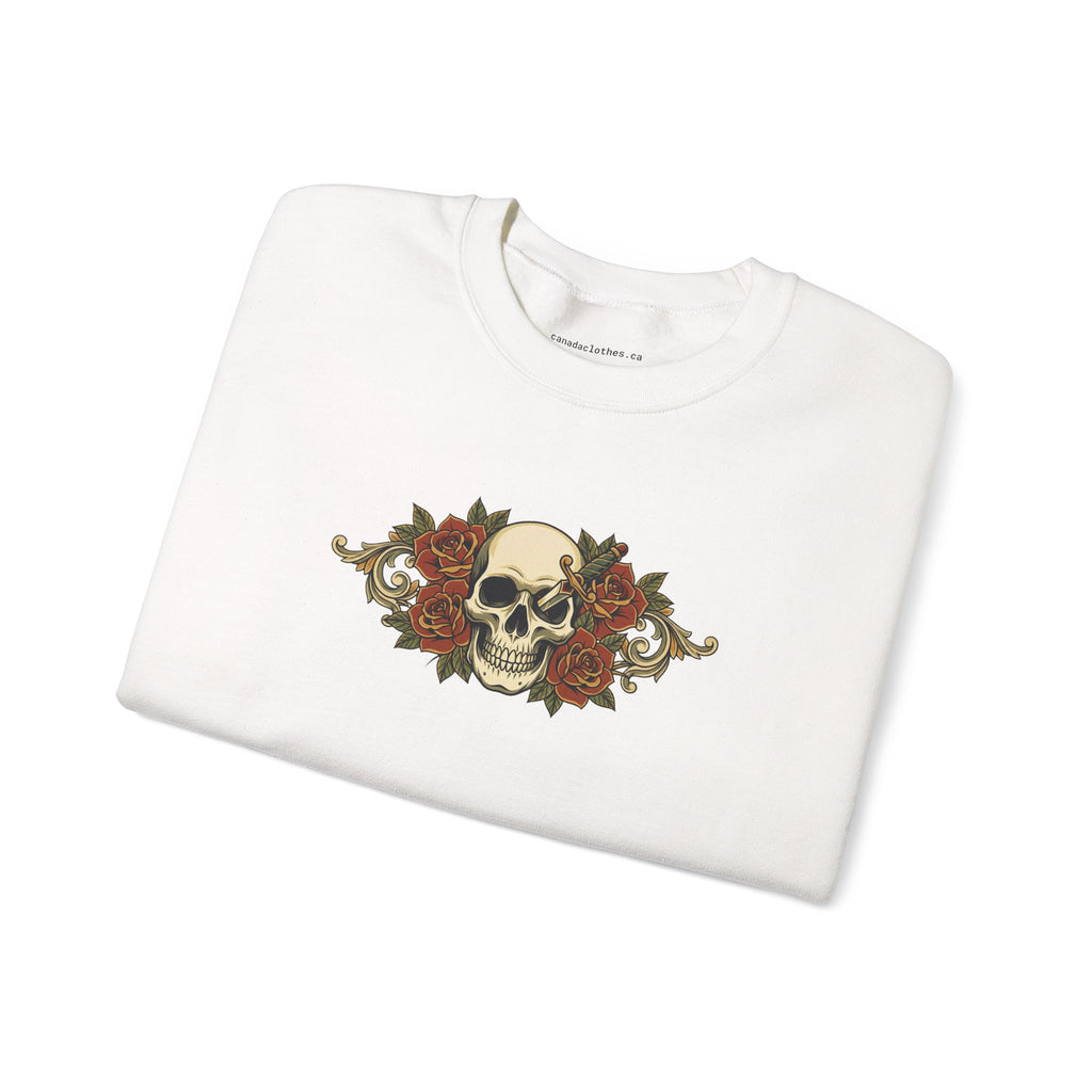 Skull and Roses - Vintage Graphic Sweatshirt - {{variant_option}} - Sweatshirt - canadaclothes.ca