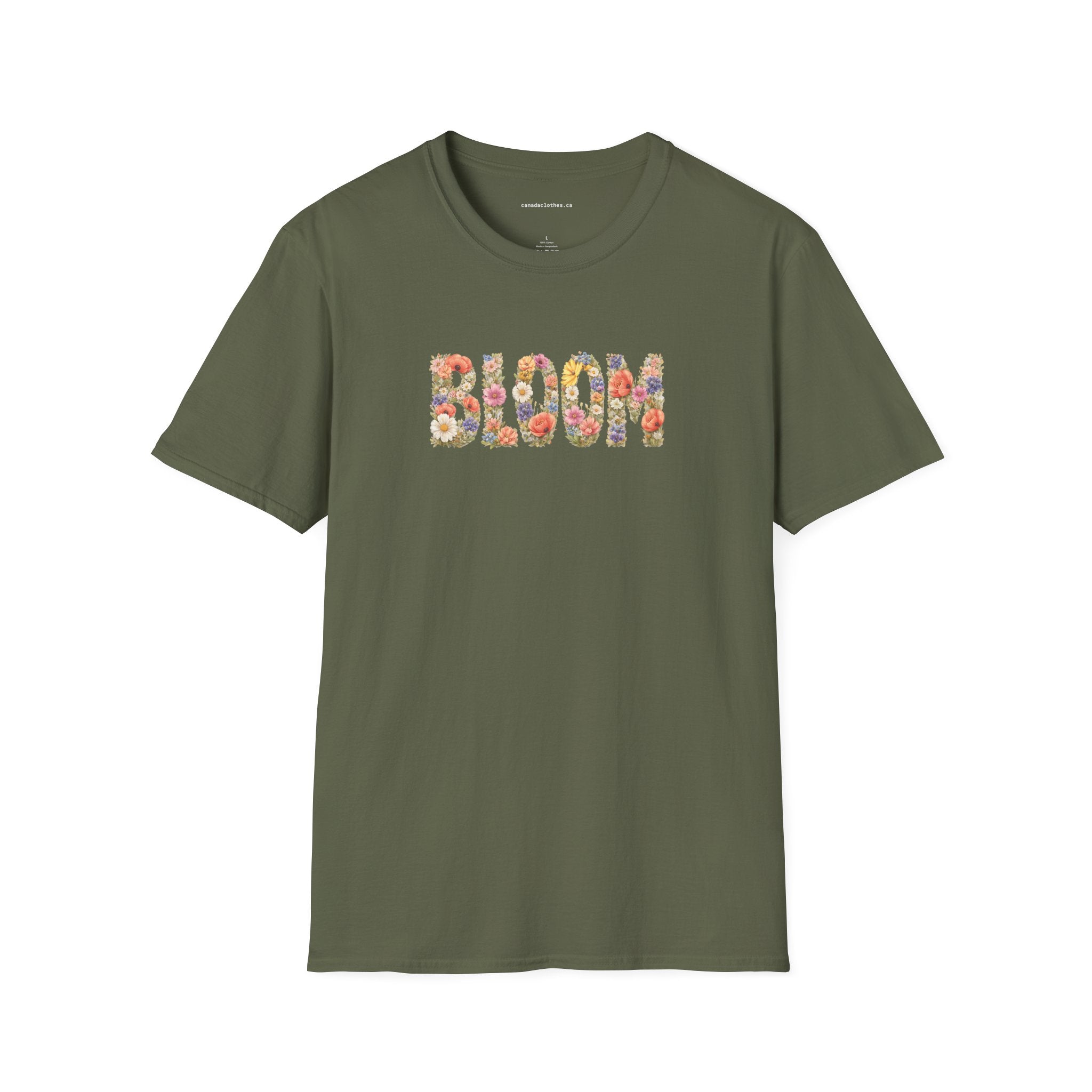 Bloom Spring Flower Text - Vintage Graphic T-Shirt - {{variant_option}} - T-Shirt - canadaclothes.ca