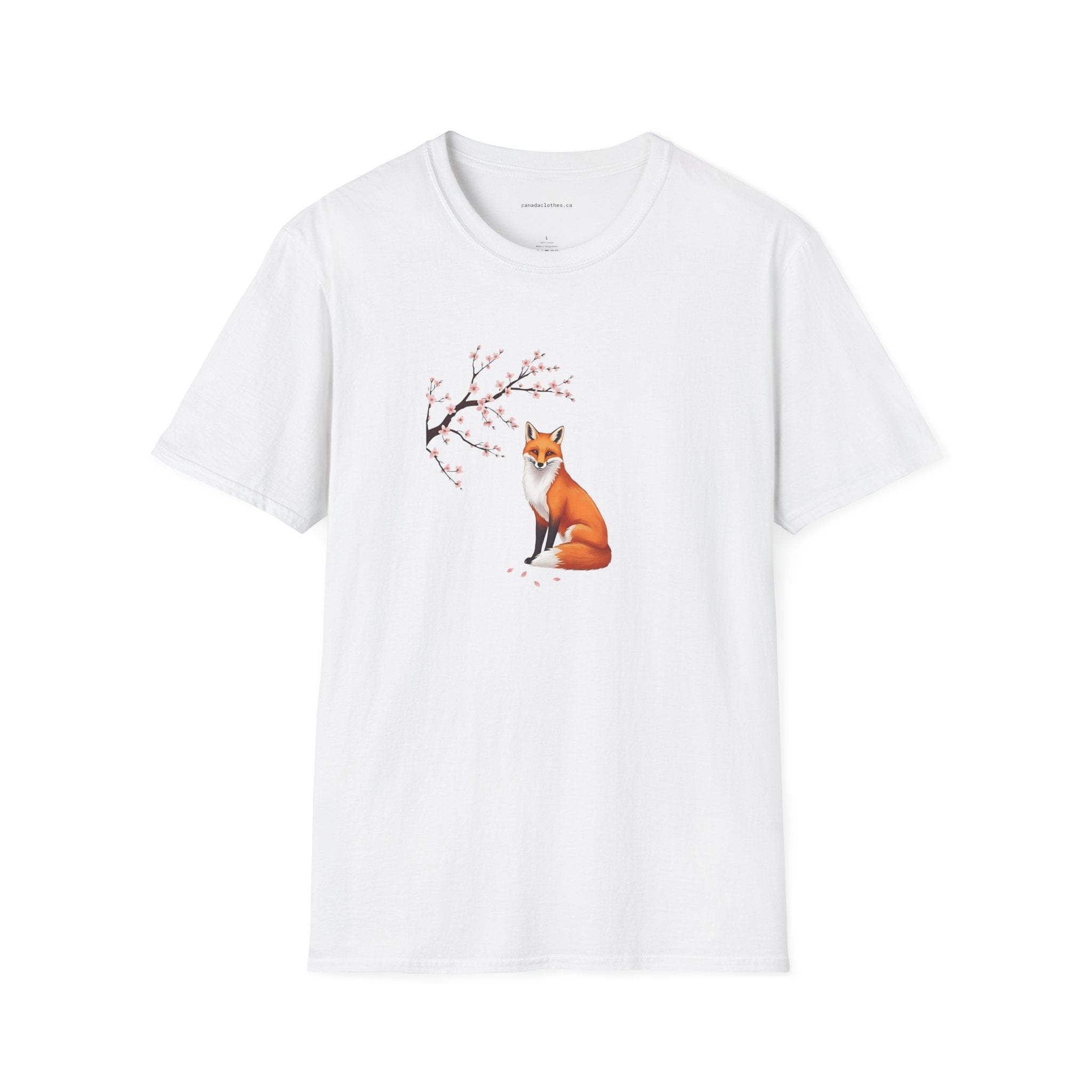 Cherry Blossom Fox - T-Shirt - {{variant_option}} - T-Shirt - canadaclothes.ca