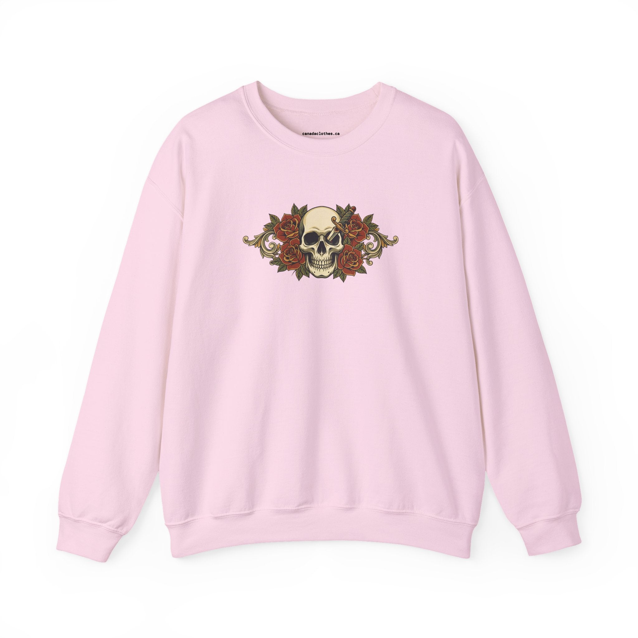 Skull and Roses - Vintage Graphic Sweatshirt - {{variant_option}} - Sweatshirt - canadaclothes.ca