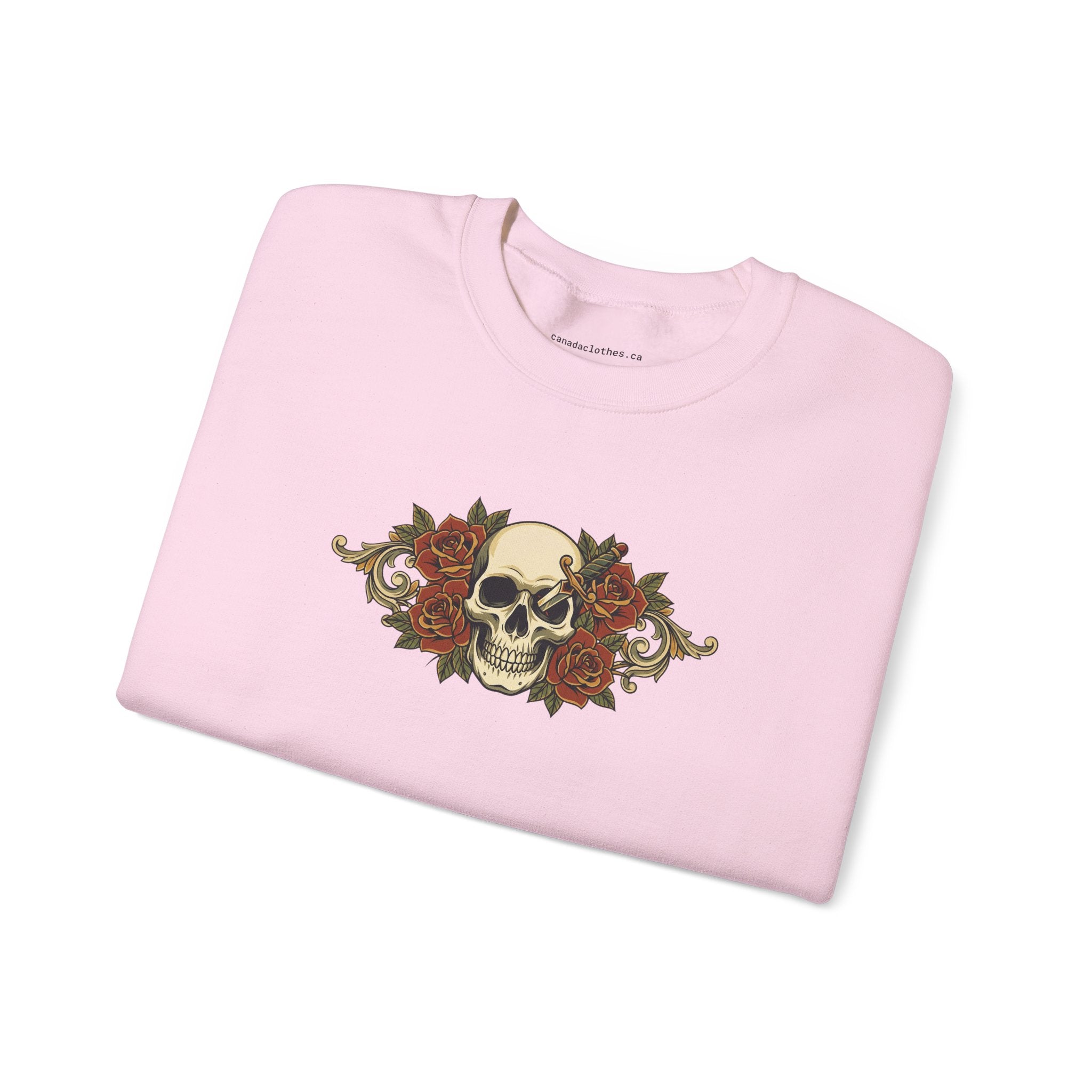 Skull and Roses - Vintage Graphic Sweatshirt - {{variant_option}} - Sweatshirt - canadaclothes.ca