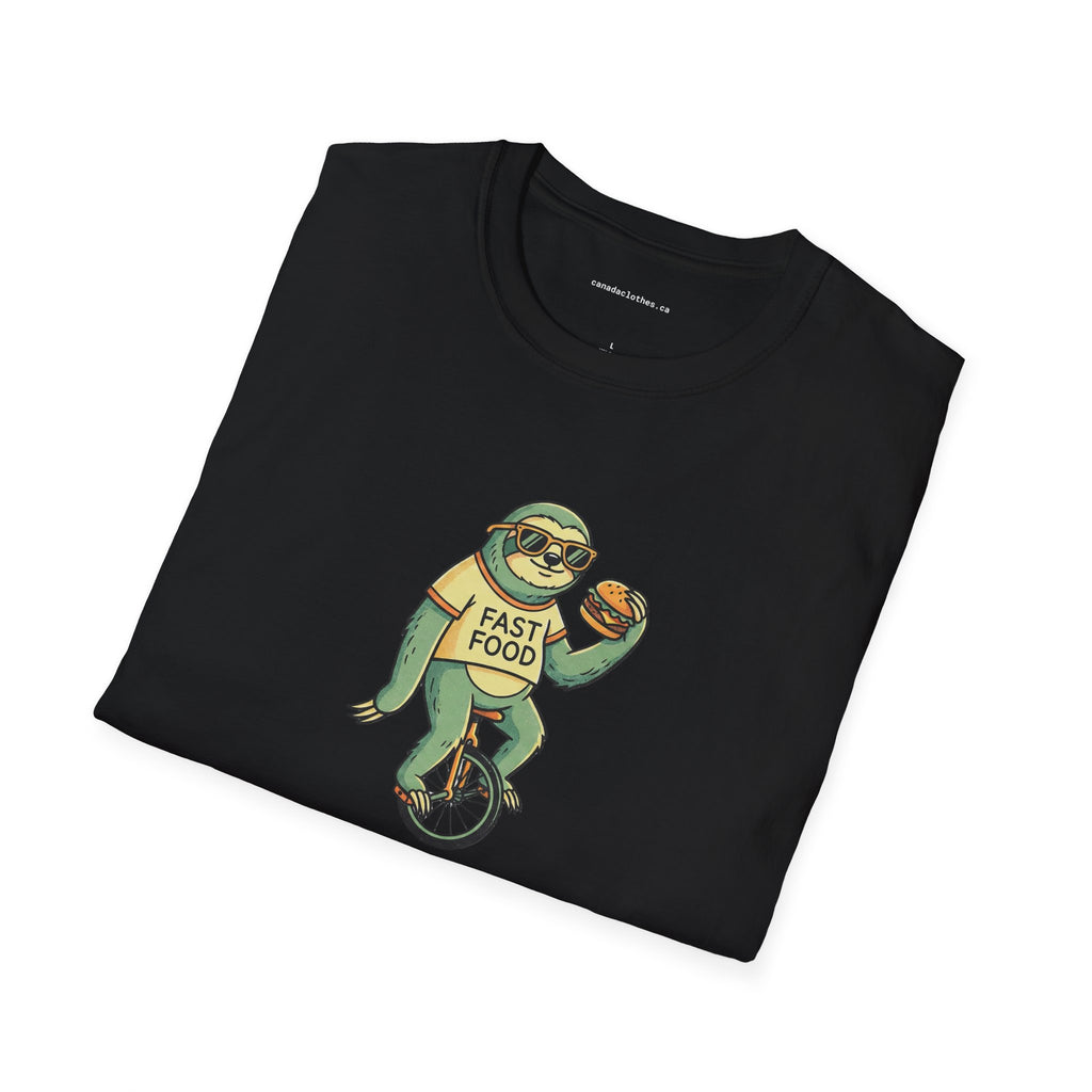 Sloth Riding Unicycle - Funny Graphic T-Shirt - {{variant_option}} - T-Shirt - canadaclothes.ca