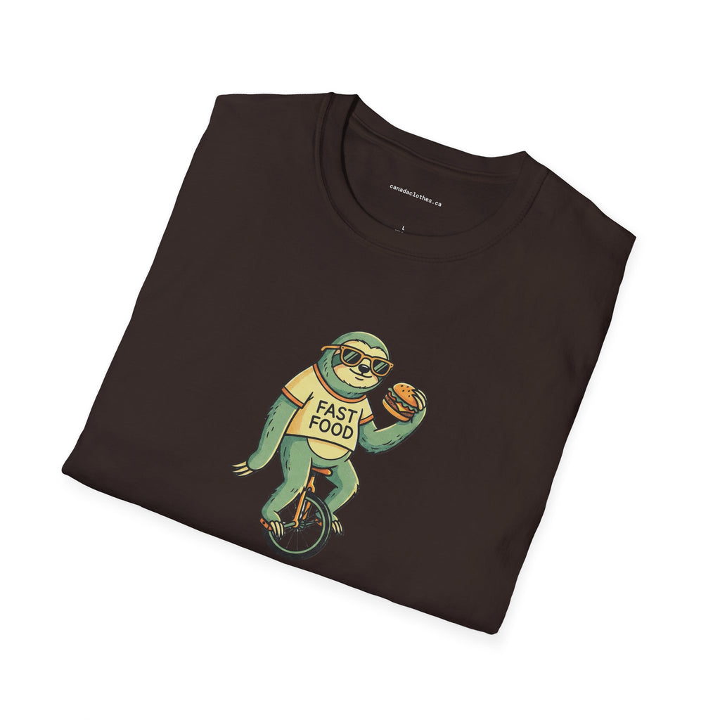 Sloth Riding Unicycle - Funny Graphic T-Shirt - {{variant_option}} - T-Shirt - canadaclothes.ca