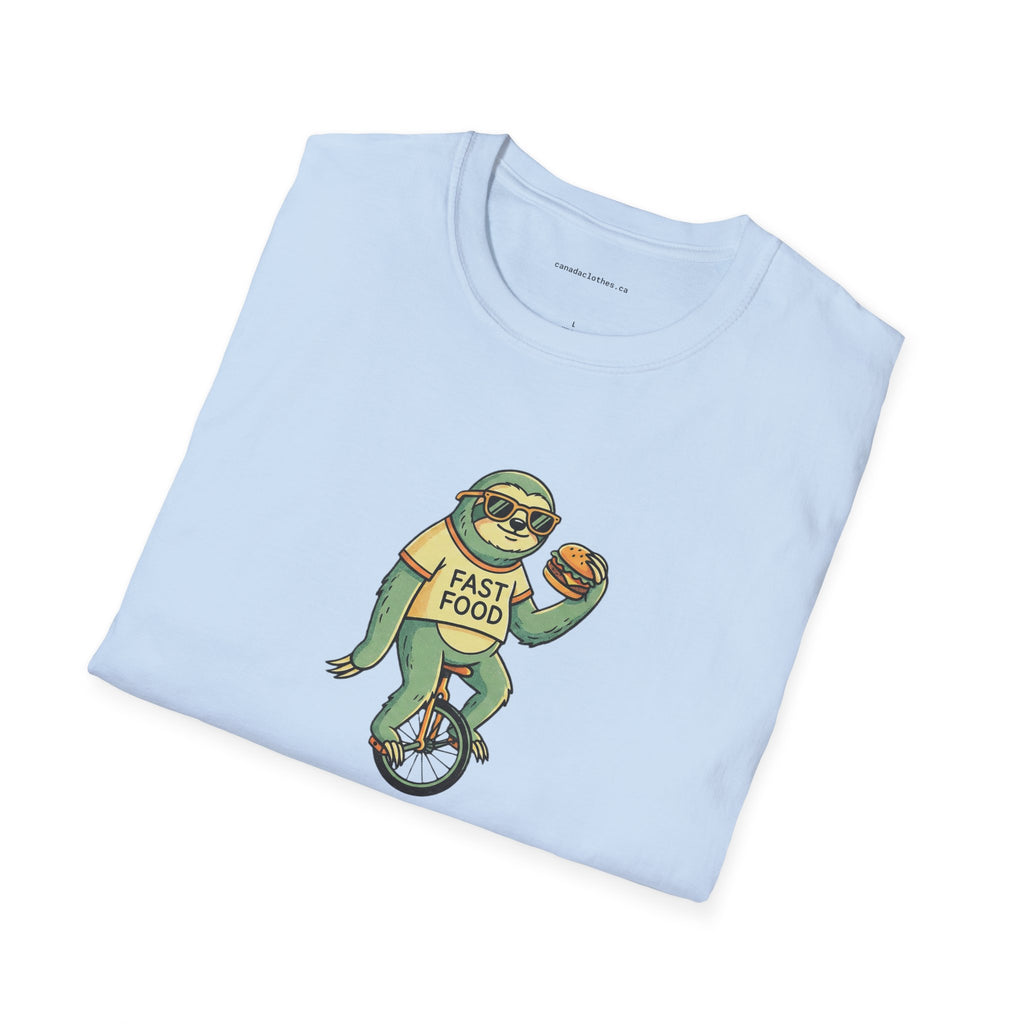 Sloth Riding Unicycle - Funny Graphic T-Shirt - {{variant_option}} - T-Shirt - canadaclothes.ca