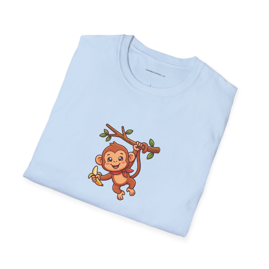 Happy Monkey - Cute Graphic T-Shirt - {{variant_option}} - T-Shirt - canadaclothes.ca