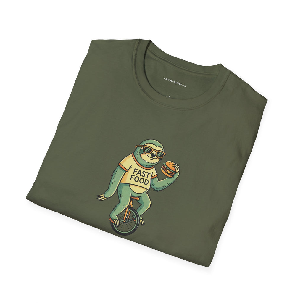 Sloth Riding Unicycle - Funny Graphic T-Shirt - {{variant_option}} - T-Shirt - canadaclothes.ca