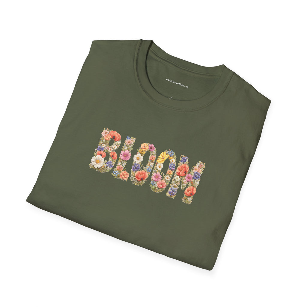Bloom Spring Flower Text - Vintage Graphic T-Shirt - {{variant_option}} - T-Shirt - canadaclothes.ca