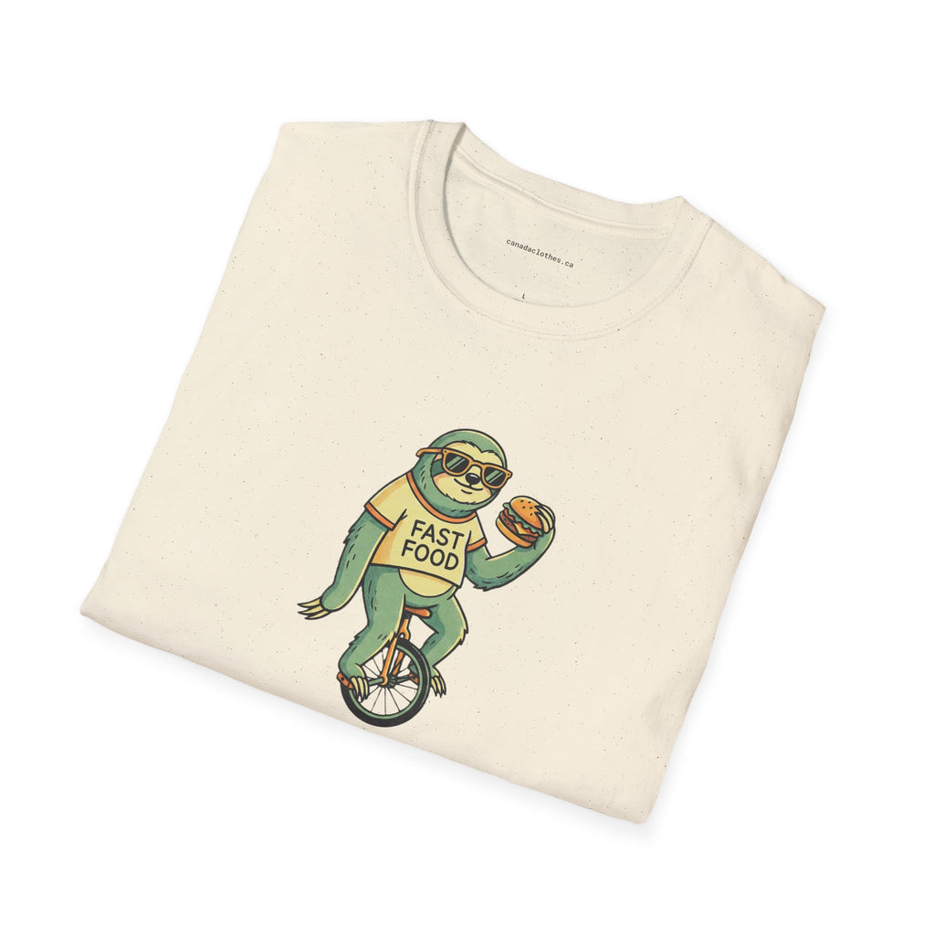 Sloth Riding Unicycle - Funny Graphic T-Shirt - {{variant_option}} - T-Shirt - canadaclothes.ca