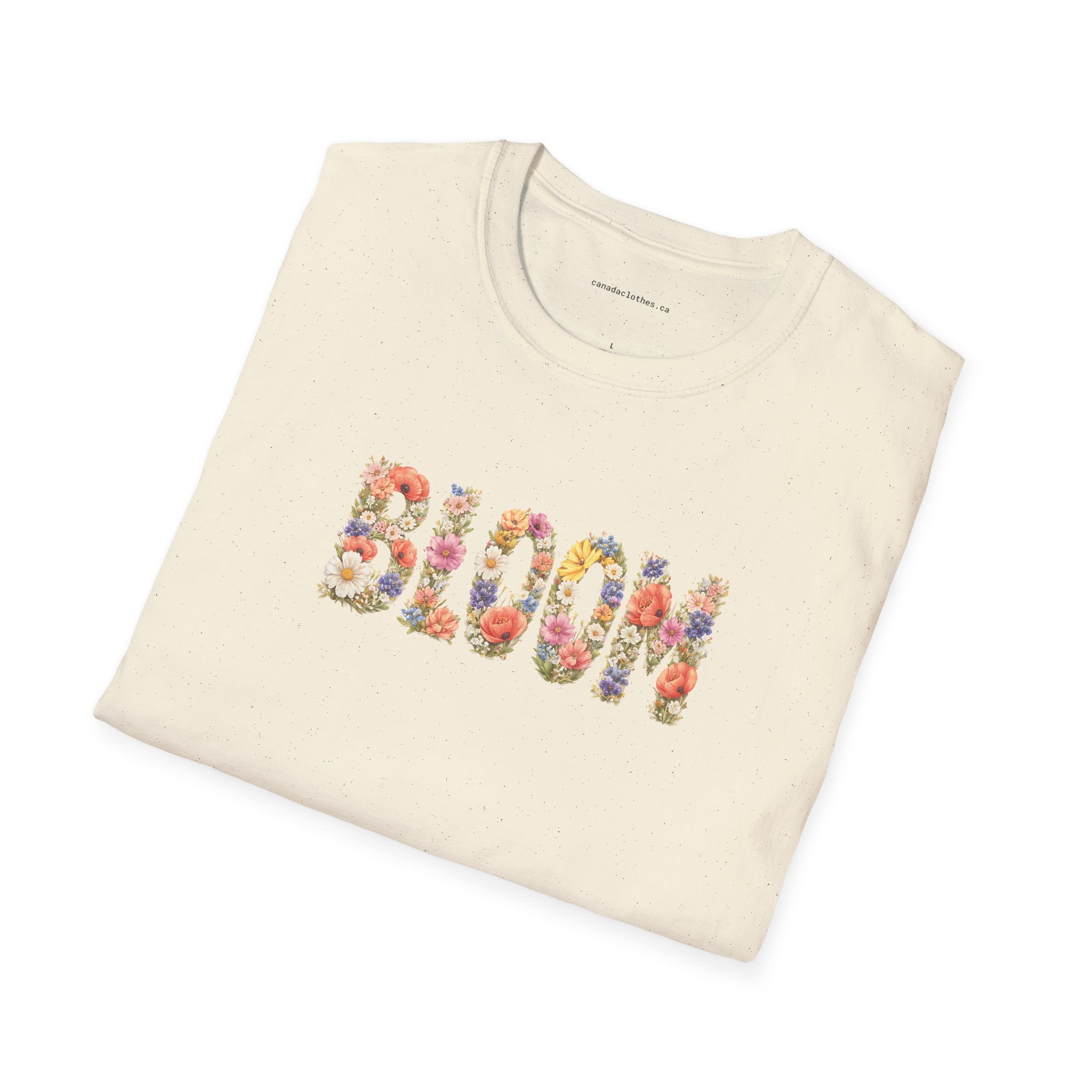 Bloom Spring Flower Text - Vintage Graphic T-Shirt - {{variant_option}} - T-Shirt - canadaclothes.ca
