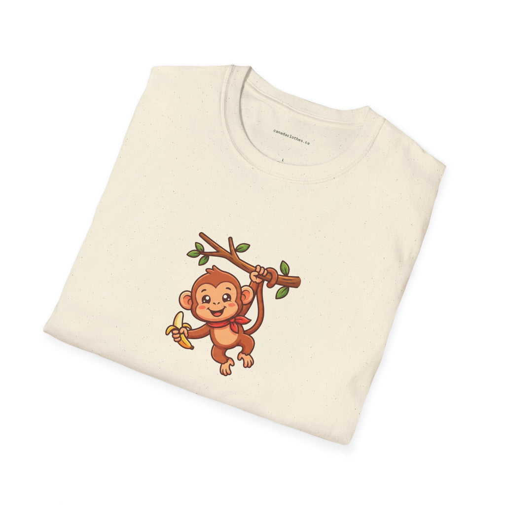 Happy Monkey - Cute Graphic T-Shirt - {{variant_option}} - T-Shirt - canadaclothes.ca