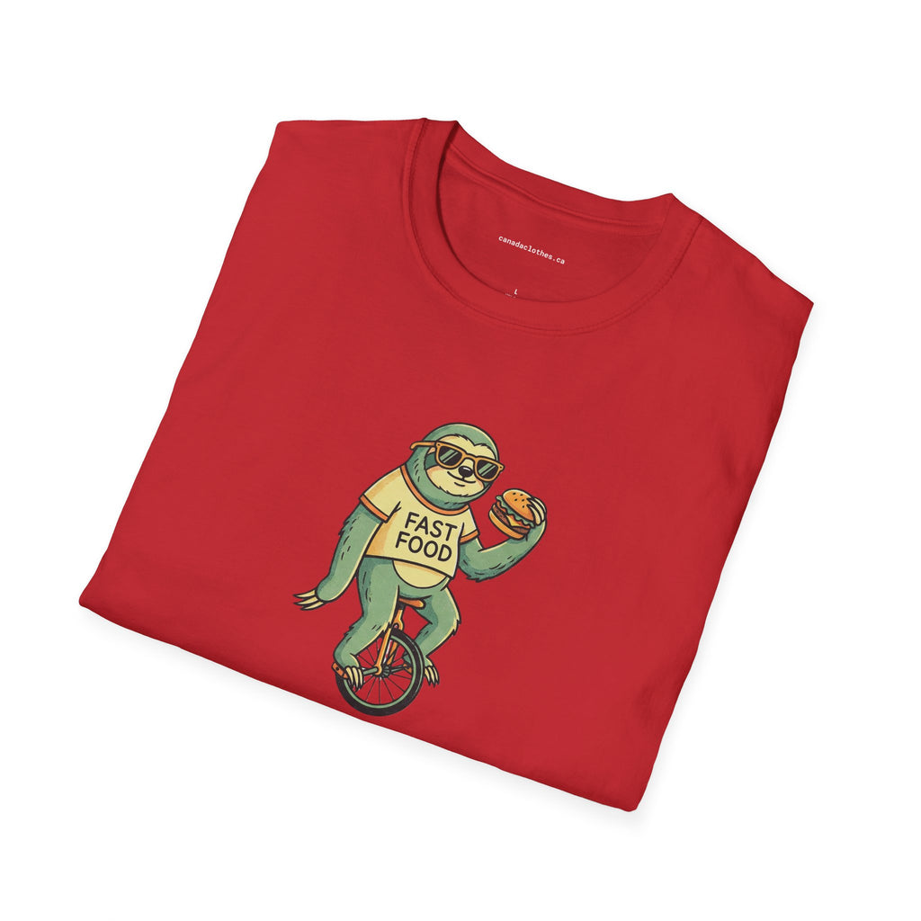 Sloth Riding Unicycle - Funny Graphic T-Shirt - {{variant_option}} - T-Shirt - canadaclothes.ca