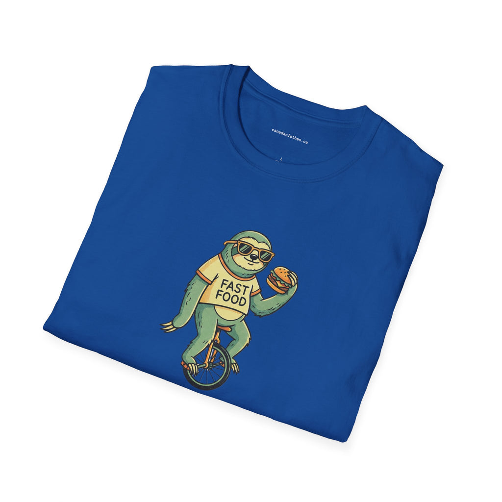 Sloth Riding Unicycle - Funny Graphic T-Shirt - {{variant_option}} - T-Shirt - canadaclothes.ca