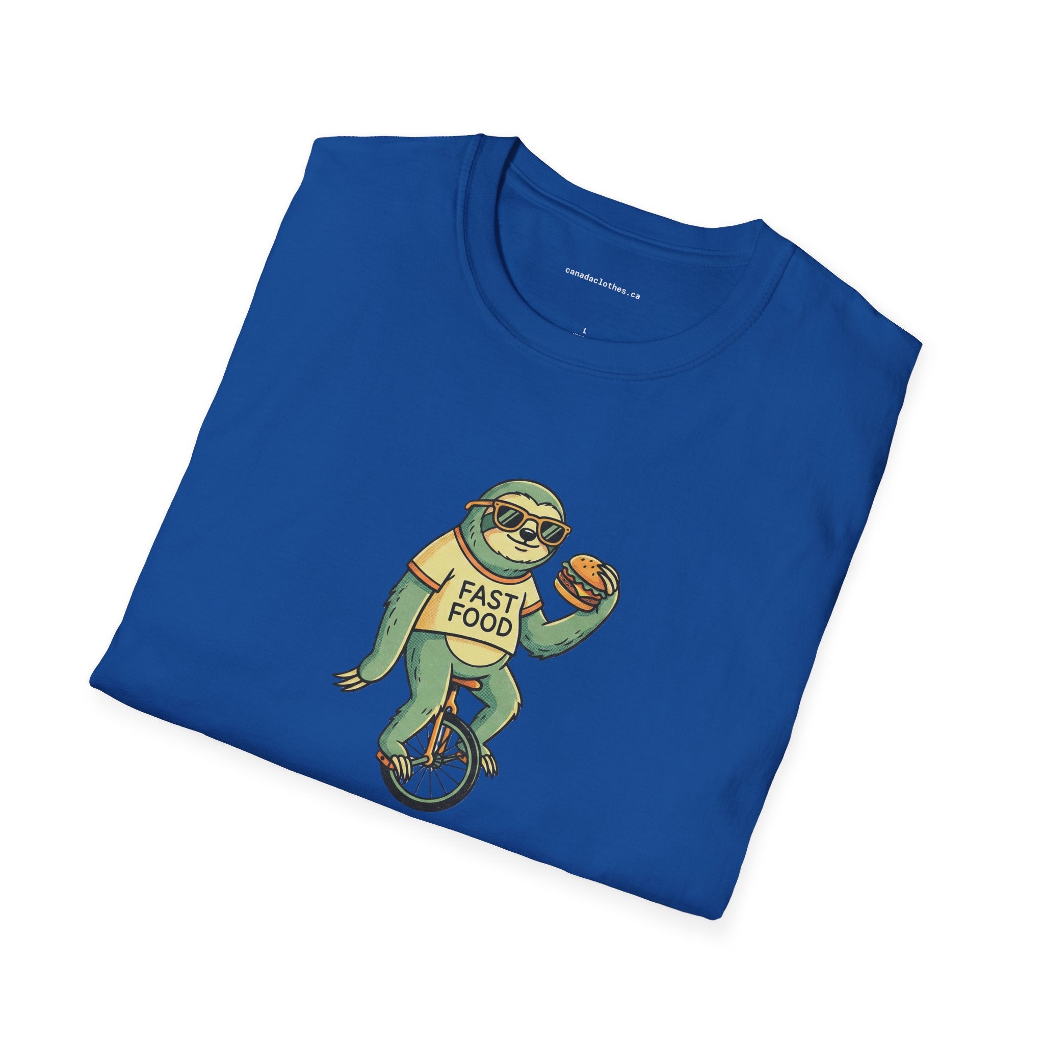 Sloth Riding Unicycle - Funny Graphic T-Shirt - {{variant_option}} - T-Shirt - canadaclothes.ca