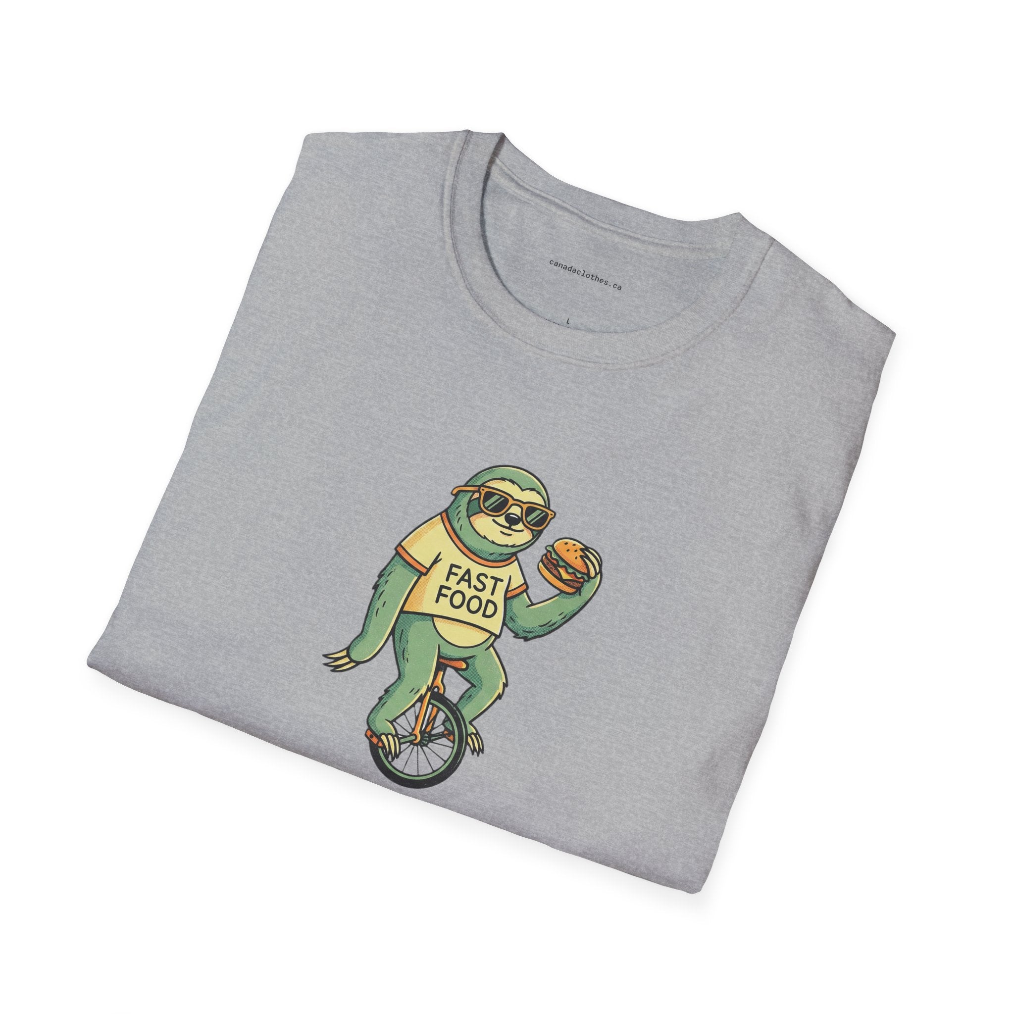 Sloth Riding Unicycle - Funny Graphic T-Shirt - {{variant_option}} - T-Shirt - canadaclothes.ca