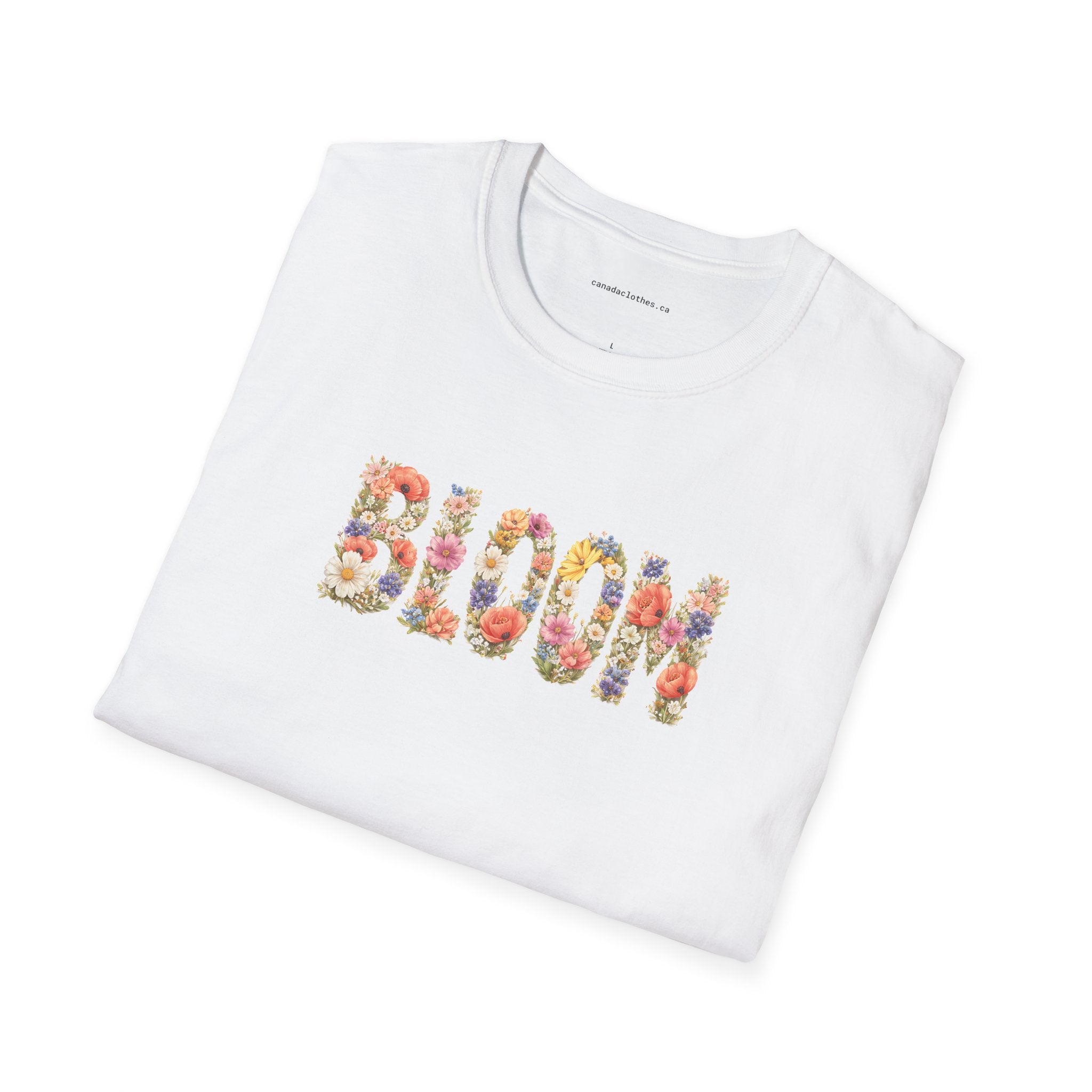 Bloom Spring Flower Text - Vintage Graphic T-Shirt - {{variant_option}} - T-Shirt - canadaclothes.ca